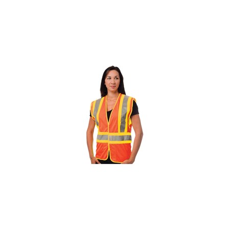 Pip CLASS 2 MESH VEST, 3 POCKETSH&L CLOSURE, TWO TONE TAPE, OR, PK 50 302-MVATOR-XL